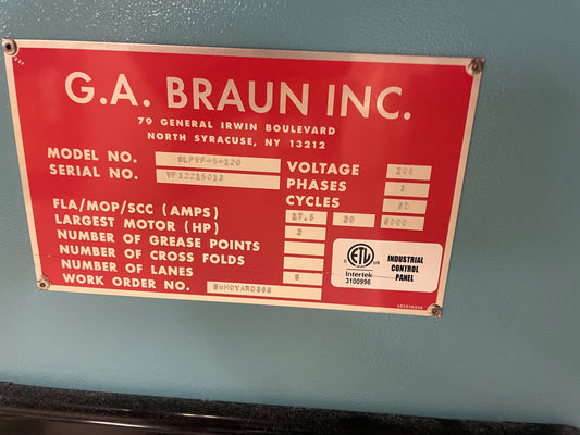 G.A. Braun SpeedVac Feed Table