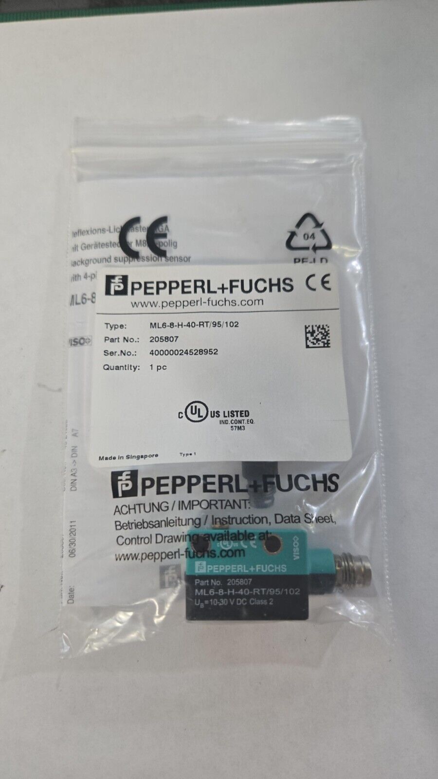 PEPPERL & FUCHS ML6-8-H-40-RT/95/102 / ML68H40RT95102