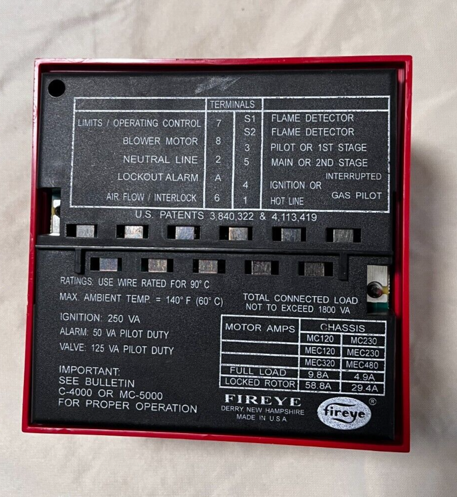 Fireye Chassis MEC1200, GA Braun part # E05800100 (USED)