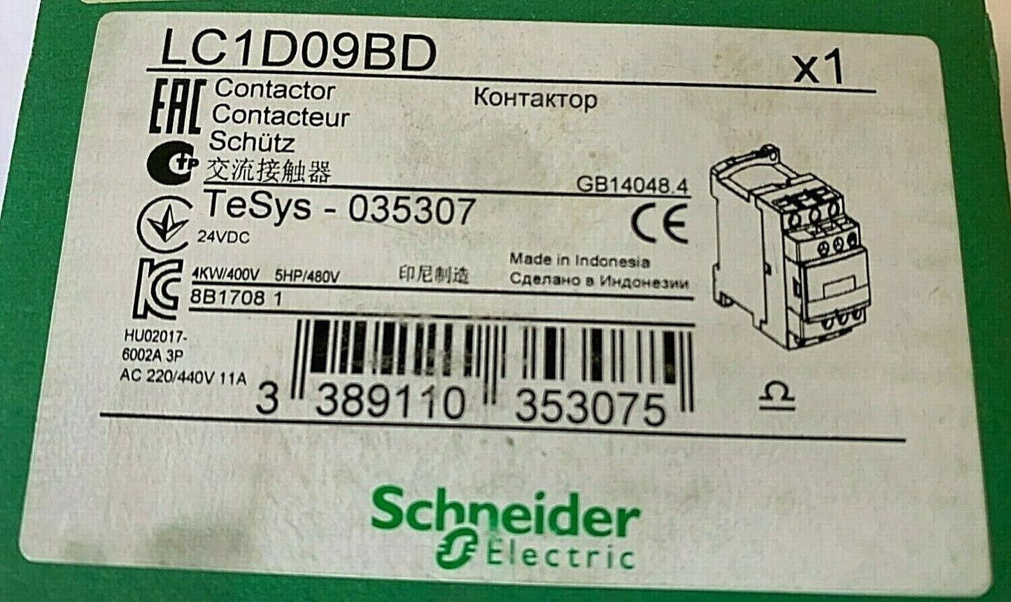 SCHNEIDER ELECTRIC LC1D09BD Contactor