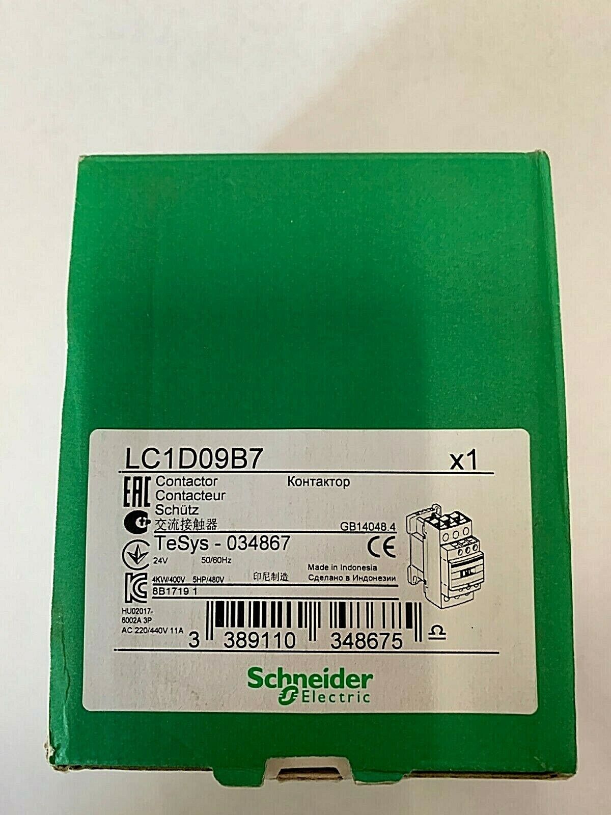 SCHNEIDER ELECTRIC LC1D09B7 Contactor
