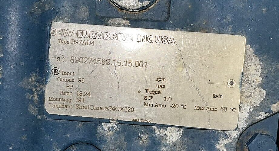 GA Braun 600 TSL Gearbox Sew-Eurodrive Gear Reducer, D17030