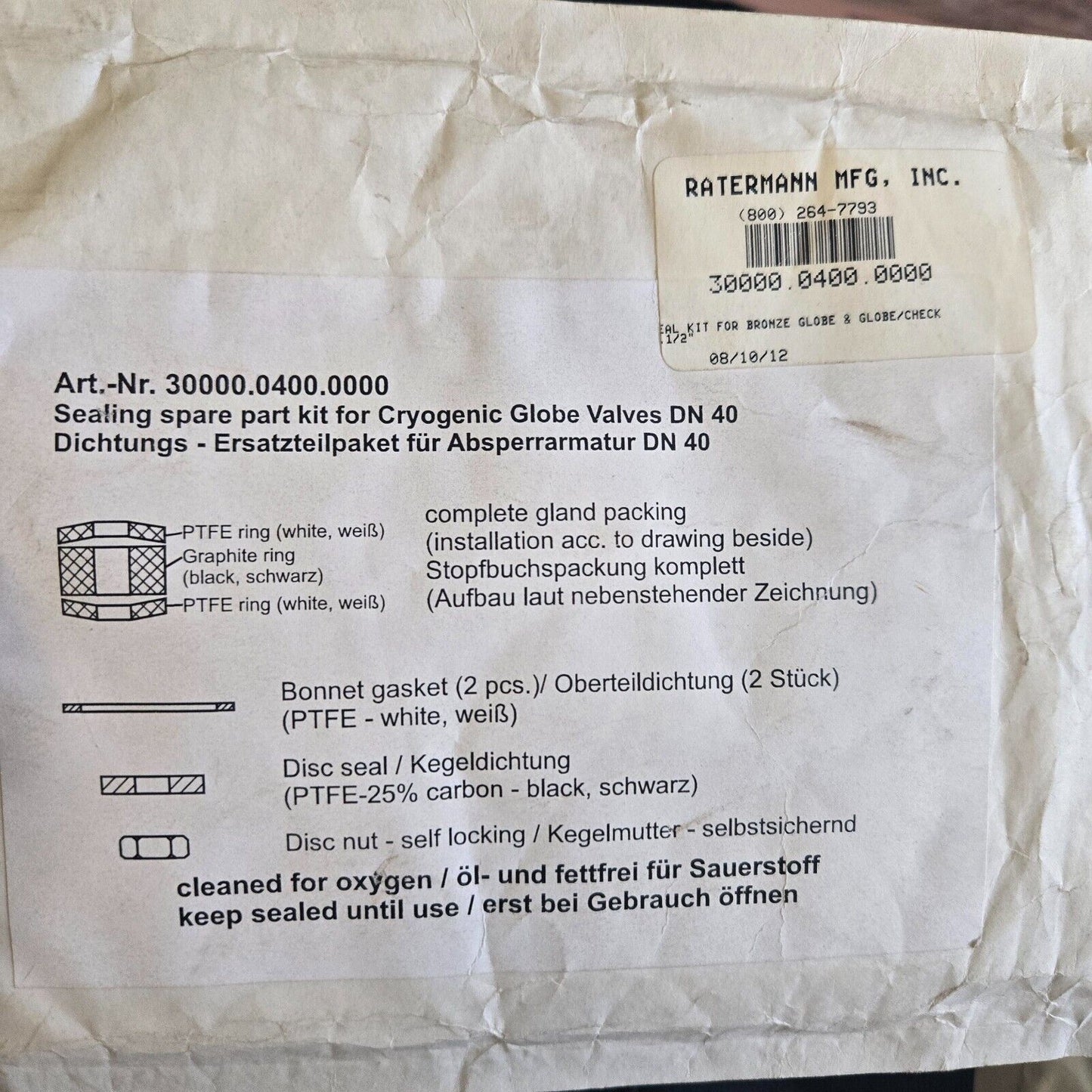 30000.0400.0000 Sealing Spare Part Kit