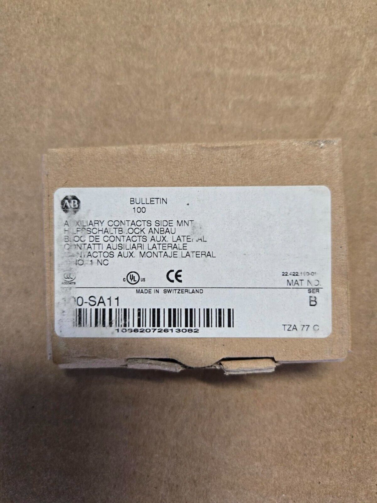 Allen Bradley 100-SA11 auxiliary contact block