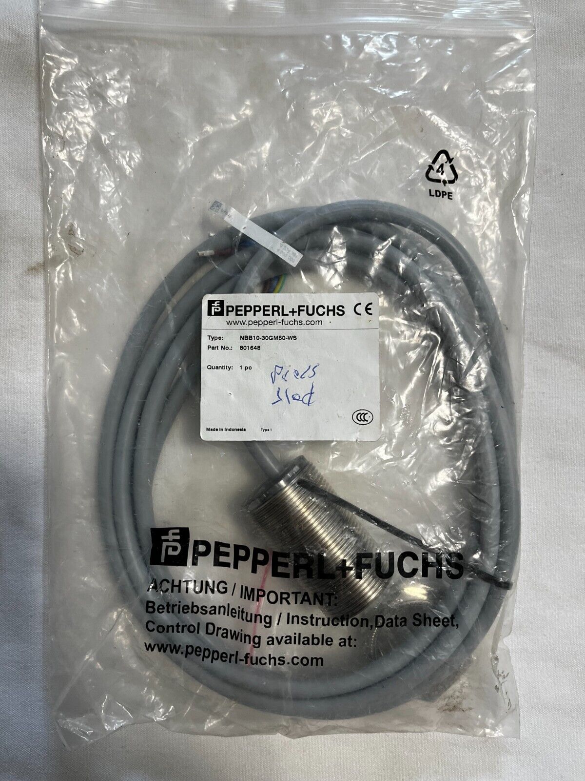 Pepperl + Fuchs NBB10-30GM50-WS Inductive Proximity Sensor