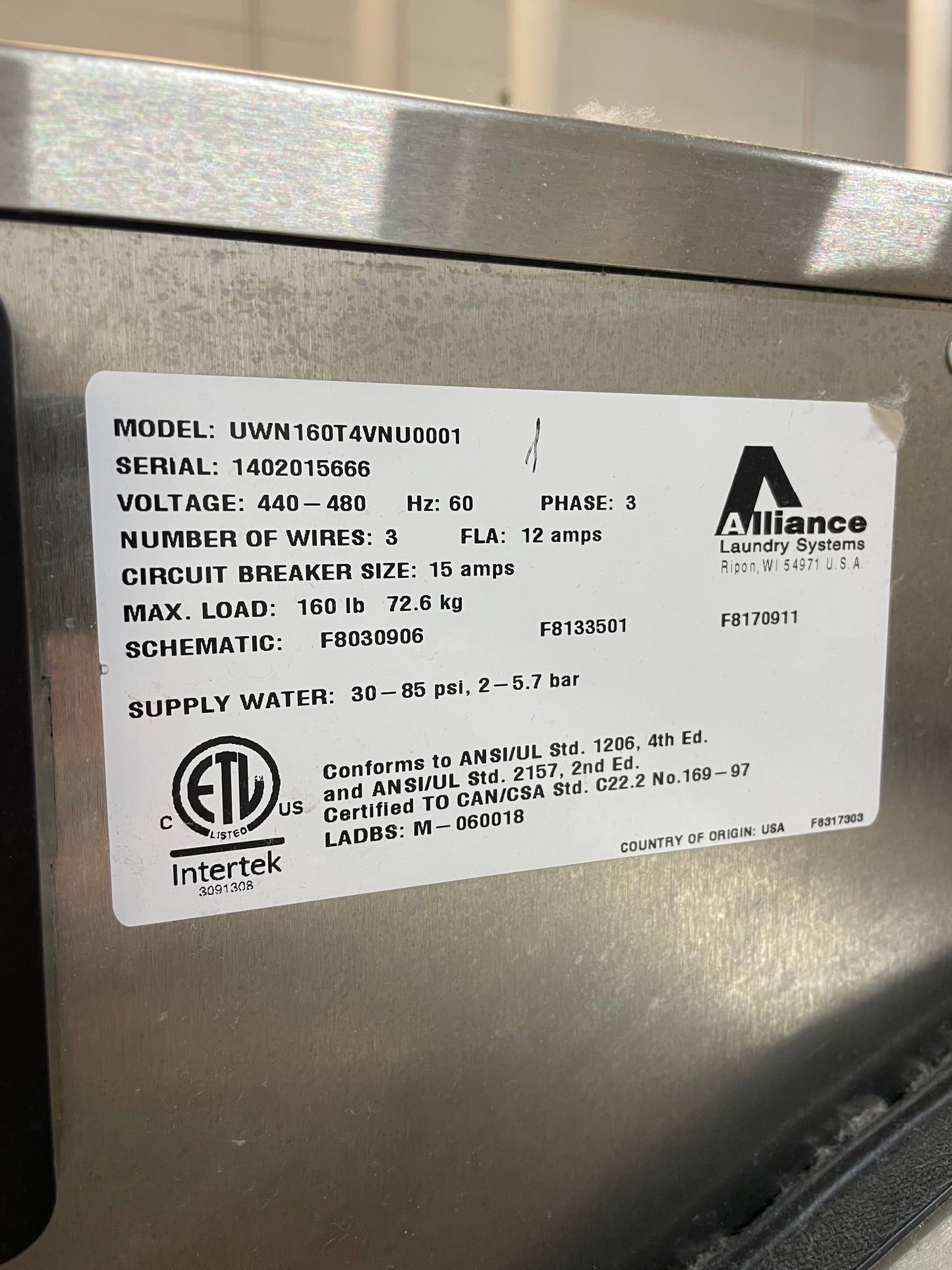 Unimac 160lb Washer UWN160T4VNU001