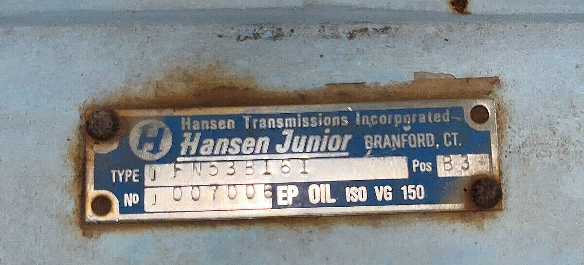 GA Braun 400 TSL Gearbox  Hansen Junior Gear Reducer JFN53B161, D17030