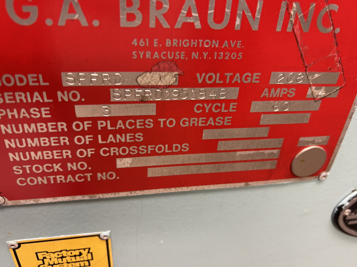 GA Braun Sigma Towel Folder - 1995 Rear Discharge