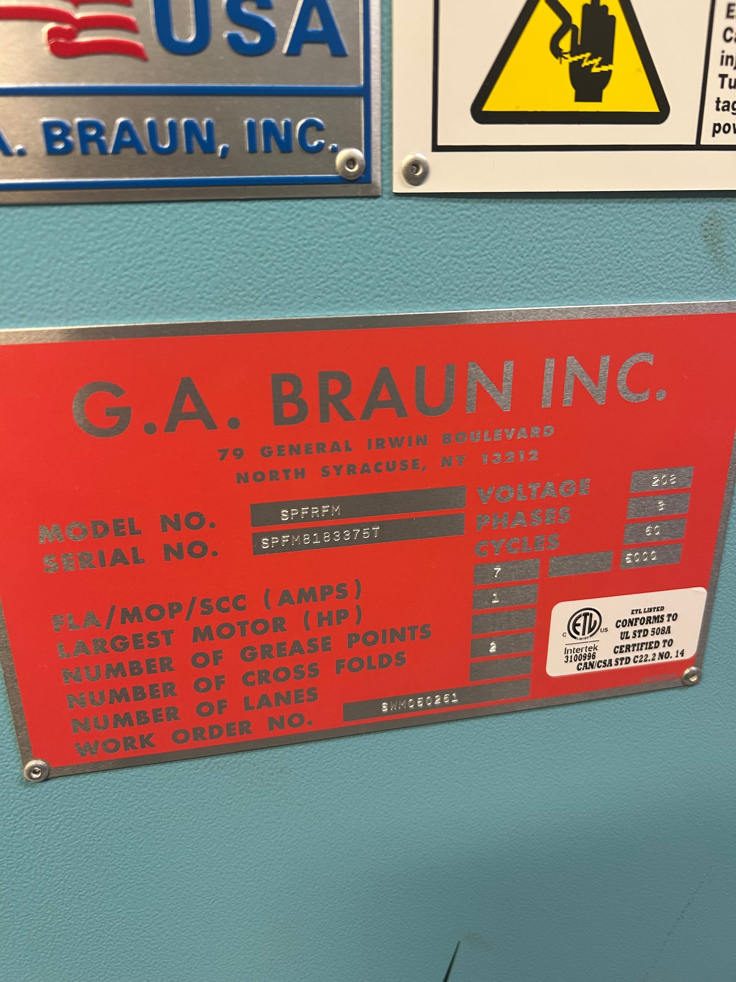 GA Braun Sigma Towel Folder - 2018 Meter Wide Return to Feed